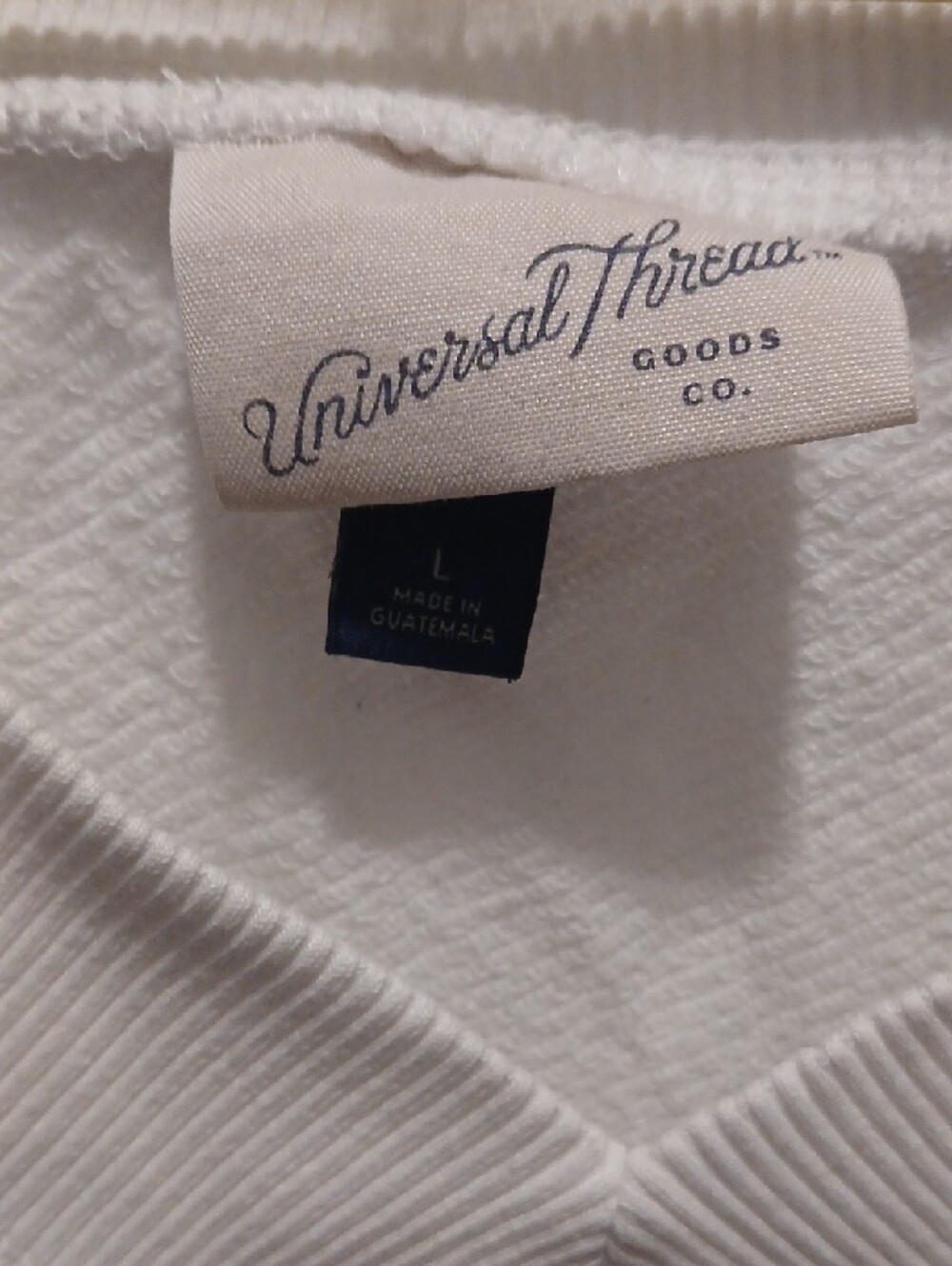 Universal Thread White V-Neck Ribbed Sweater Size Large - Picture 2 of 6